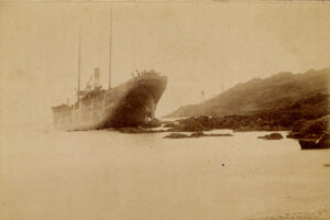 The steamship Marana, wrecked off Start Point during the Great Blizzard