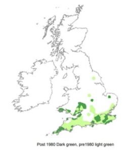 Map of Long-horned Bee population range contraction