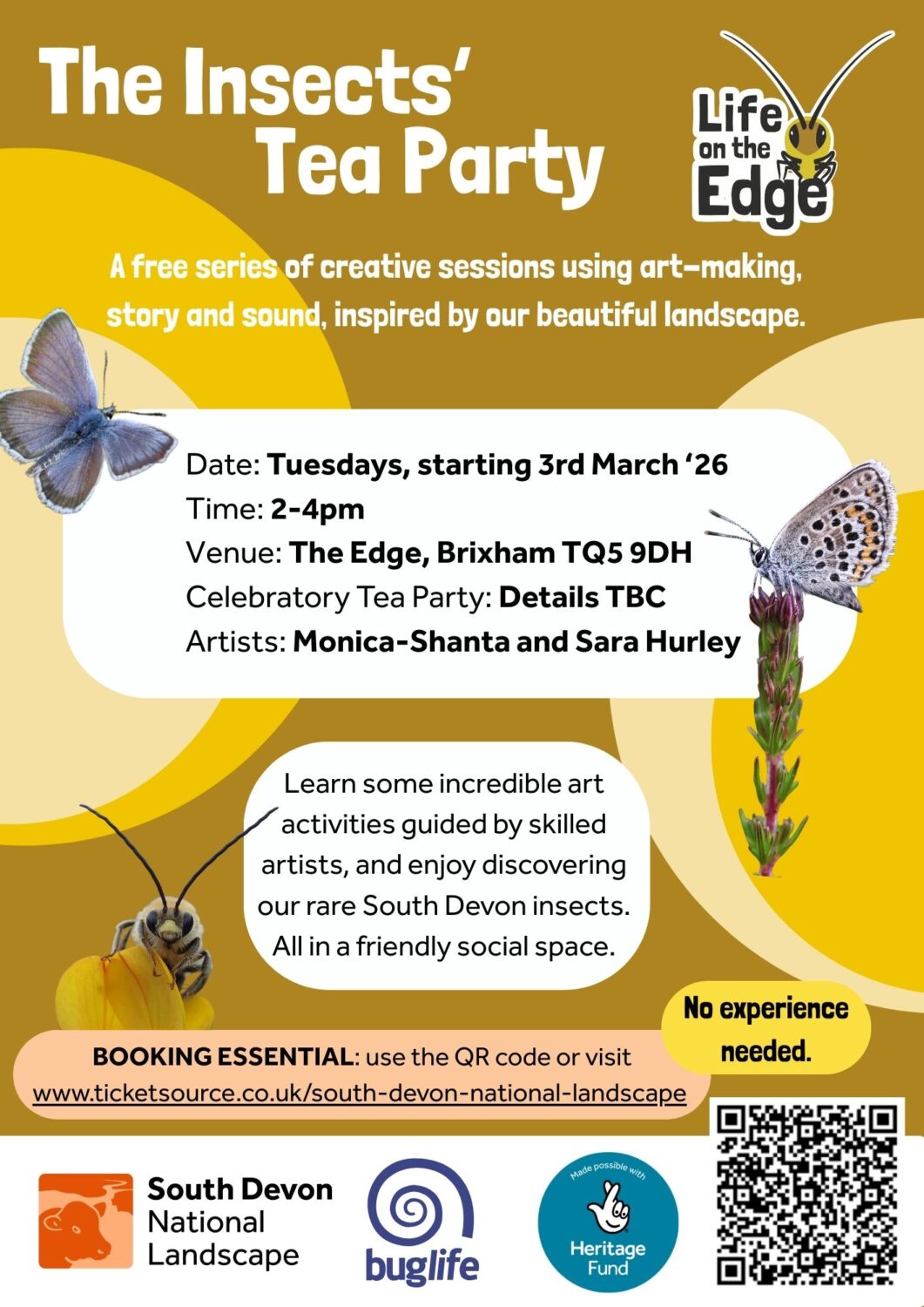 Insect's Tea Party Poster with event details and booking details.