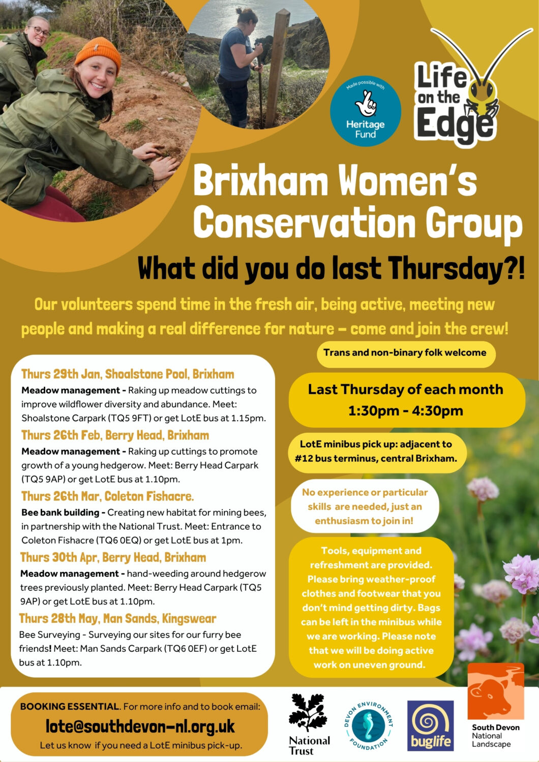 Poster of Women's Conservation group information.