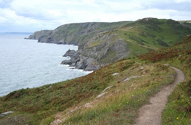 coastal footpath with views to sea and across to next headland